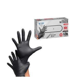 Guante Nitrilo Negro 3.5 Gr 100 Unidades Topsafe