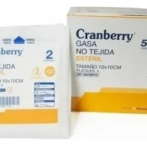 Gasa Estéril 10x10 No Tejida 50 x 2 Cranberry