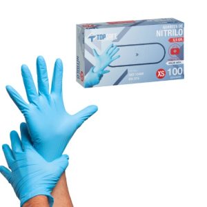 Guante de Nitrilo 3,5 gr Topsafe Azul (100u)