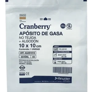 Aposito Gasa NO Tejida + Algodon 10x10, 10U. Cranberry