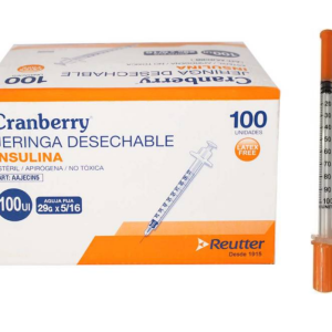 Jeringa Insulina 29G X 5/16 Cjx100 Cranberry