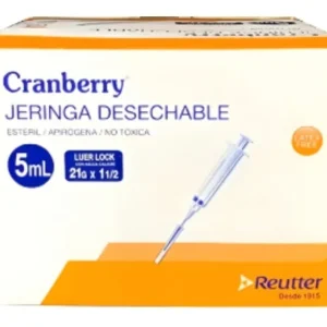 JERINGA 5 ML 100 UNIDADES LUER LOCK CRANBERRY