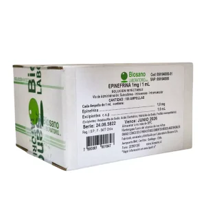Epinefrina 1mg/ml x 100 ampollas